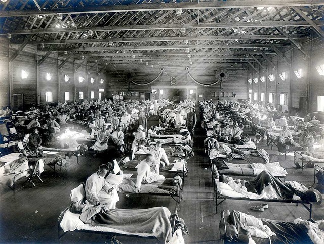 Patienten, die an der Spanischen Gripp...ilitrbasis Fort Riley in Kansas (USA)  | Foto: Foto: National Museum of Health and Medicine/dpa