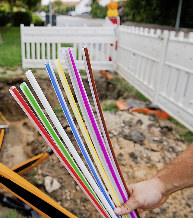 In Breisacher Industrie- und Gewerbege...  ein Glasfasernetz ausgebaut werden.   | Foto: Julian Stratenschulte (dpa)