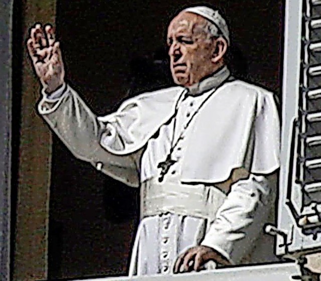 Papst Franziskus am  Petersplatz  | Foto: Alessandra Tarantino (dpa)