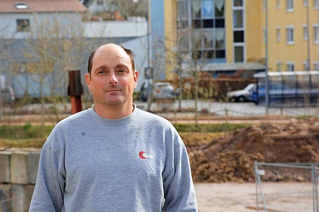 Oliver Heimann in der Gartenstadt  | Foto: Hannes Lauber