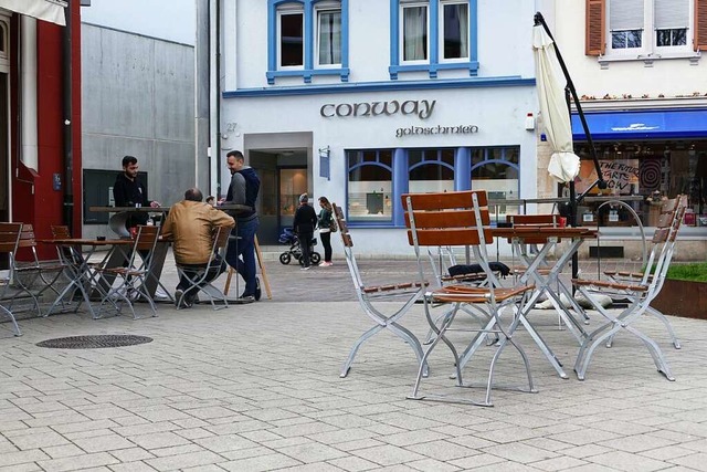 Wenig los in der Lrracher Innenstadt ...rg Lutz die nchste Zeit auch bleiben.  | Foto: Peter Gerigk