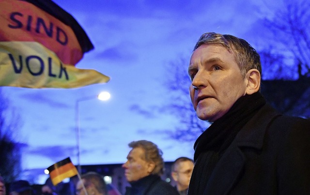 Betont jetzt die Einheit der AfD: Bjr...er Demonstration am Thringer Landtag.  | Foto: Martin Schutt (dpa)