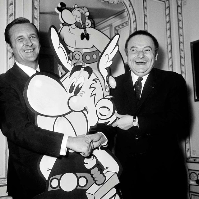 Da waren es noch vier: Albert Uderzo (...ren Asterix- und Obelix-Figuren (1967)  | Foto: - (AFP)