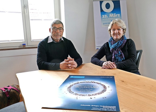 Monika Toussaint und Bruno Bsch im neuen Besprechungsraum der Auenstelle.  | Foto: Marius Alexander