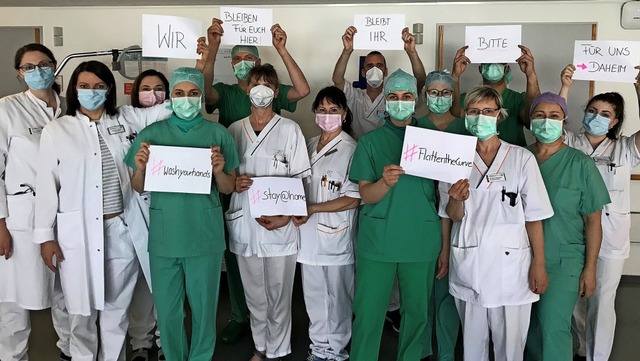 Mitarbeiterinnen und Mitarbeiter des W...n, dass die Infektionskurve abflacht.   | Foto: BDH