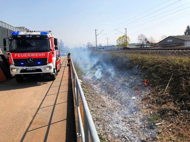 Feuerwehreinsatz an den Bahngleisen  | Foto: Feuerwehr Emmendingen