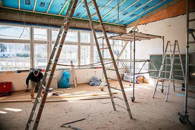 Im ersten Obergeschoss der Schule entsteht ein neues Klassenzimmer.  | Foto: Hubert Gemmert