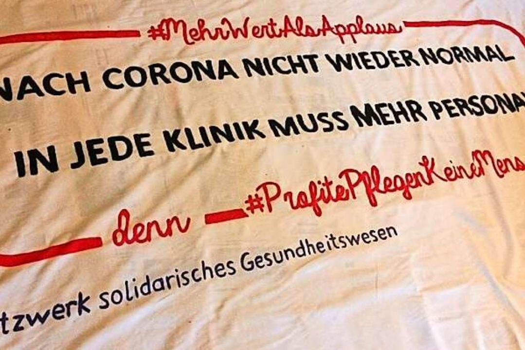 &#8222;In jede Klinik muss mehr Person...olidarisches Gesundheitswesen Freiburg  | Foto: Katharina Rhlmann