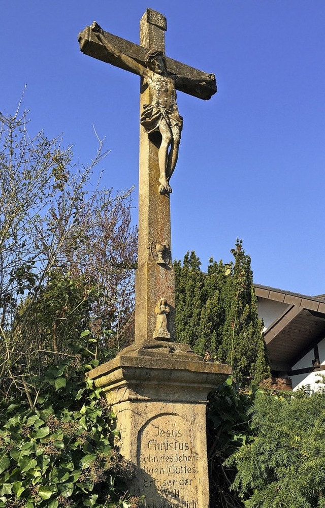 Sinnbild und christliche Mahnung an Os...der Kastellbergstrae in Bad Krozingen  | Foto: Harald Sauerbeck