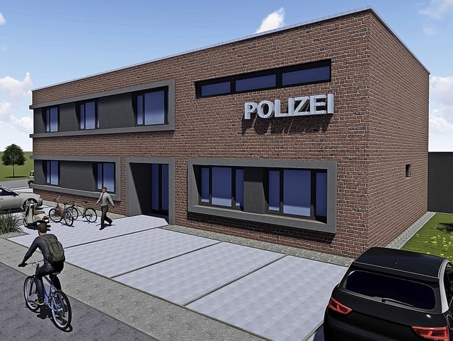 Diese 3D-Zeichnung vermittelt einen er...Polizeiposten in Rust  aussehen soll.   | Foto: Gemeinde Rust