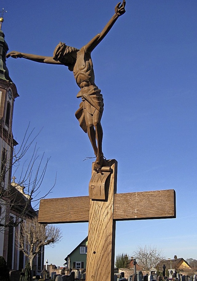 Diesen  &#8222;Springenden Jesus&#8220... am Ettenheimer Friedhof fotografiert.  | Foto: privat