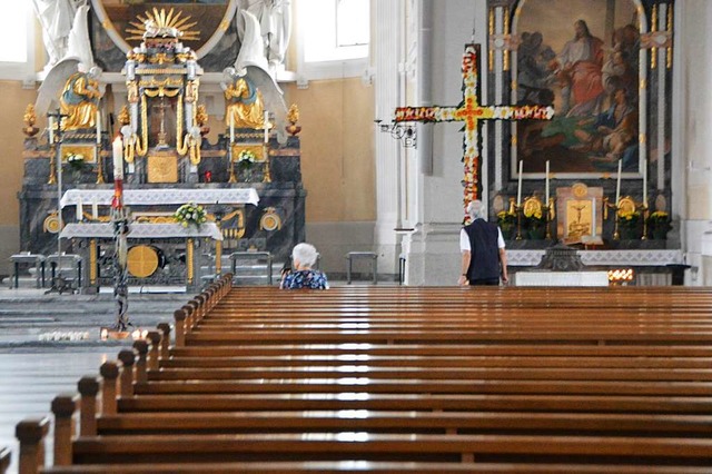 Wenige Glubige fanden den Weg in die Sankt Josefskirche.  | Foto: Horatio Gollin