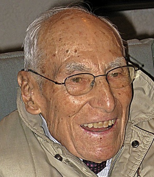 Alfred Schmidt an seinem 95. Geburtstag  | Foto: Ulrike Spiegelhalter