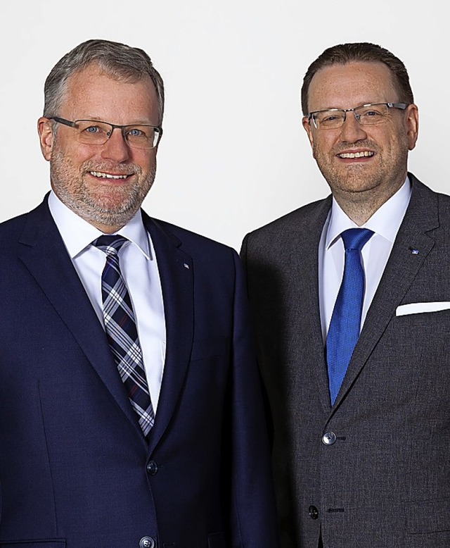 Klaus-Dieter Ritz und Thomas Hintermei...ie Direktoren der Volksbank Hochrhein.  | Foto:  privat, Volksbank Hochrhein