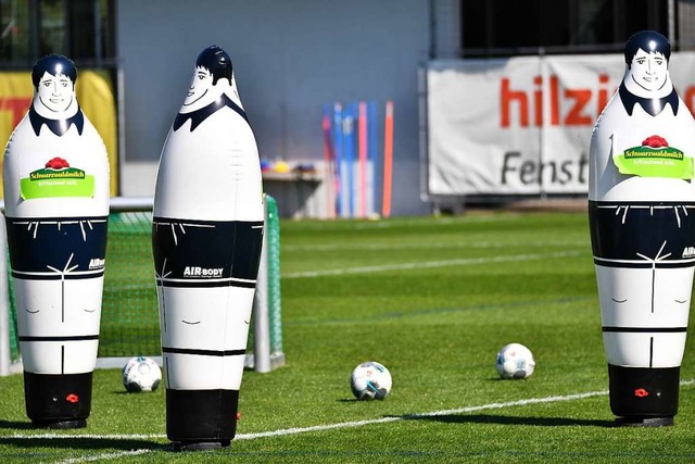 Luftige Trainingsutensilien beim Sportclub im April 2020  | Foto: Achim Keller