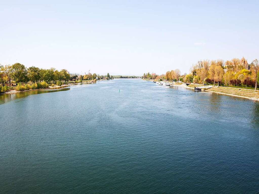 Der Blick aus dem Breisacher Niemandsland auf den Rhein: Hier ist ein Grenzbertritt ins franzsische Vogelgrun mglich.