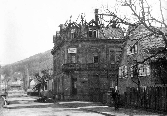 Eine Aufnahme des zerstrten Hauses Wa...r H. Brauner seinem Handwerk nachging.  | Foto: Stadtarchiv / Repro Bamberger