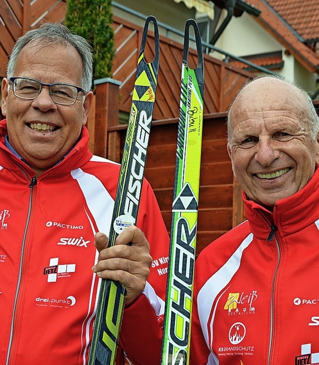 Gnter Huhn (links) und Manfred Burgha...Erfolge der Kirchzartener Langlufer.   | Foto: Gerhard Lck