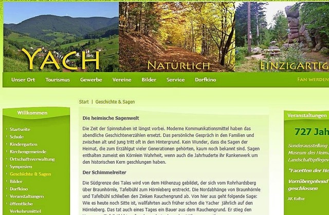 Der Elzach Stadtteil Yach hat  eine eigene, anschauenswerte Webseite.  | Foto: Yannick Allgeier