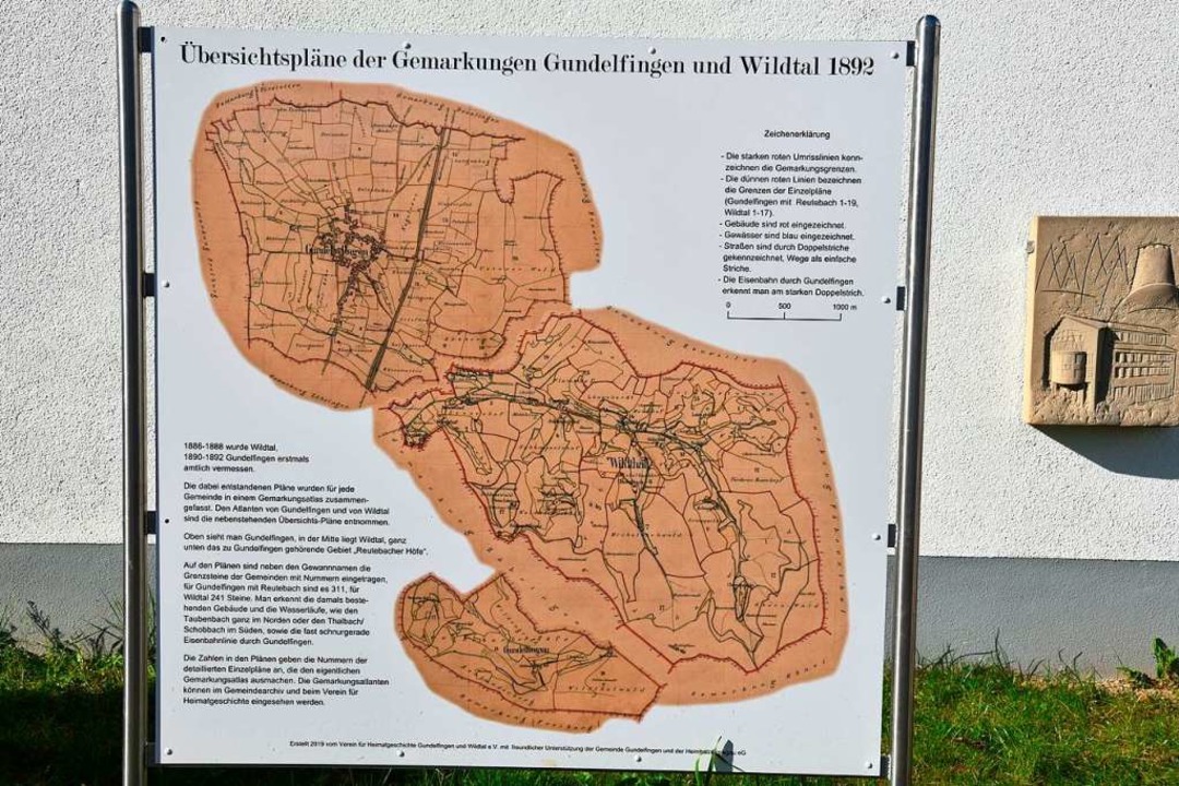 Die Gemarkungskarte erklärt, wo die Grenzen einst verliefen.  | Foto: Andrea Steinhart