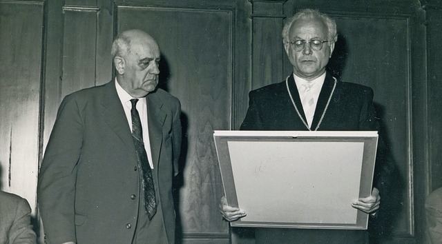 berreichung  des Ehrenbrgerbriefes d...meinderatssitzung am 19. April 1961.    | Foto: Stadt Waldkirch