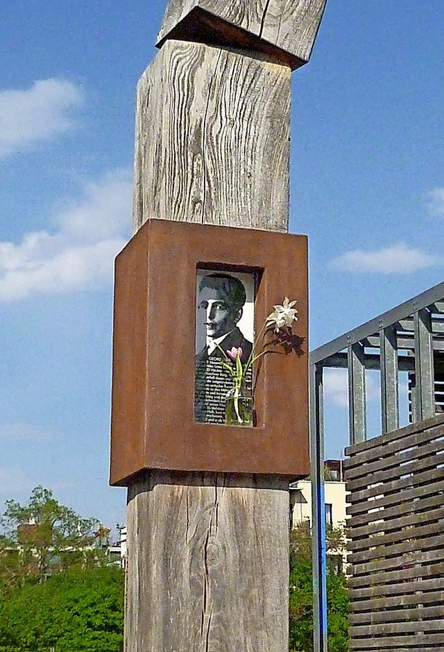 Blume am Elser-Denkmal in Freiburg- Vauban.   | Foto: Jrgen Lodemann