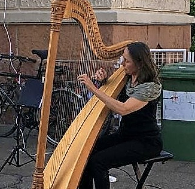 Sabine Wehrle an der Harfe  | Foto: Privat