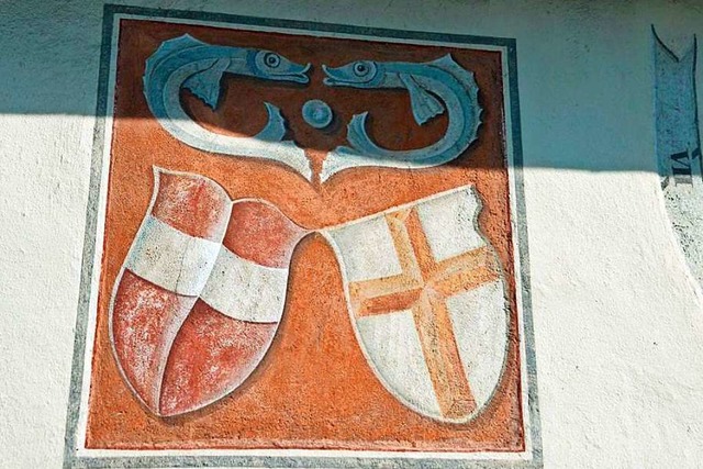 Wappenensemble mit dem sterreichische...urg  an der Johanneskapelle in Zarten.  | Foto: Gerhard Lck