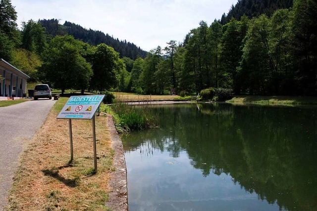 Bereit fr Wasserratten: Die Badestell...ebracht und ist seit Freitag geffnet.  | Foto: Volker Mnch