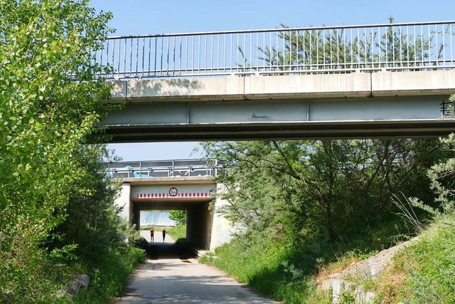 Die Brcke (Vordergrund) wird ab Monta...ein fr einige Wochen gesperrt werden.  | Foto: Victoria Langelott