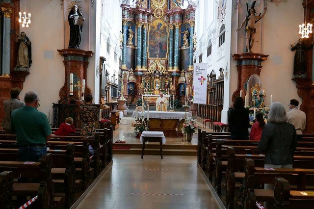 Unter genauer Einhaltung der  Sicherhe...tliche Gottesdienst seit Wochen statt.  | Foto: Michael Gottstein