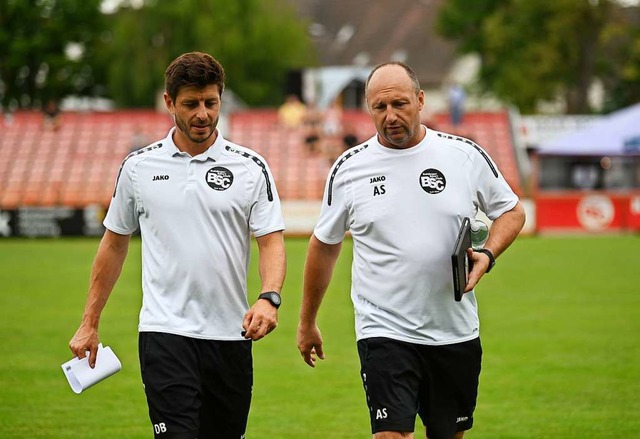 Die Trainer des Bahlinger SC, Dennis B...ler nicht mehr auf dem Platz betreuen.  | Foto: Patrick Seeger