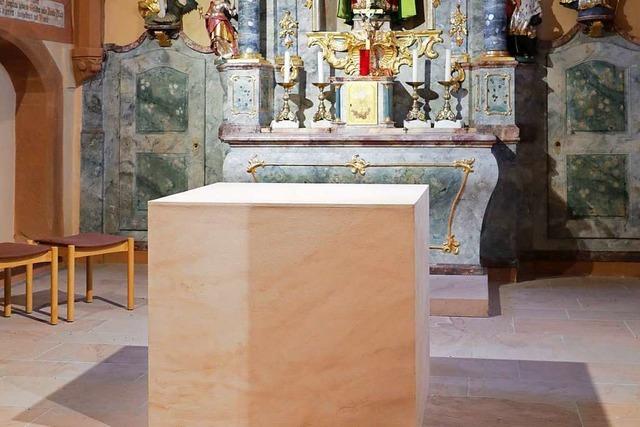 Leutkirche in Oberschopfheim bekommt einen Sandsteinaltar