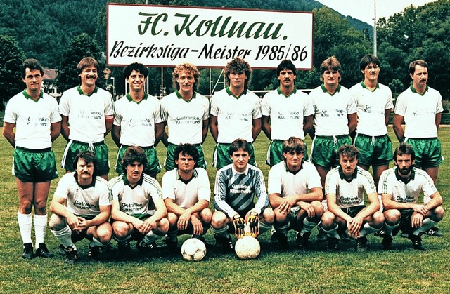 Die Meistermannschaft des FC Kollnau beim Aufstieg in die Landesliga 1985/1986.   | Foto: Verein