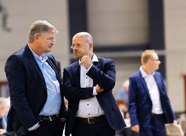 Jrg Meuthen und Andreas Kalbitz im Januar 2019 im schsischen Riesa.  | Foto: Monika Skolimowska