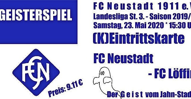 Fast wie Fasnet: Das Geisterspielticket des FC Neustadt.   | Foto: Bernd Seger