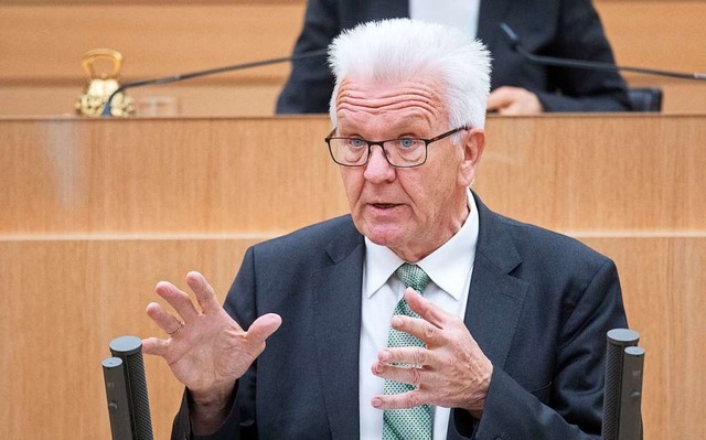 Ministerprsident Winfried Kretschmann am Mittwoch im Landtag  | Foto: Marijan Murat (dpa)