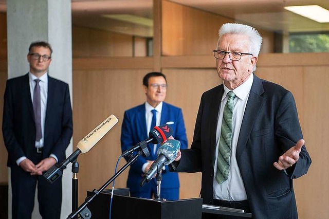 Winfried Kretschmann am Mittwoch im Landtag  | Foto: Marijan Murat (dpa)