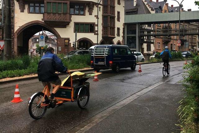 Warum am Samstag eine Spur am Schlossbergring fr Fahrrder geffnet war