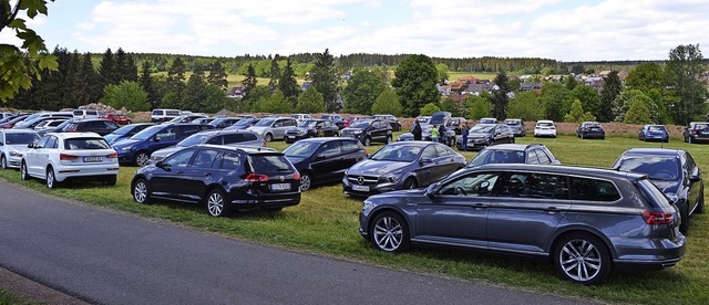 Ein  gemhter Acker oberhalb des Neuba...I  in Rtenbach diente als Parkplatz.   | Foto: Liane Schilling