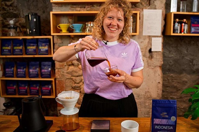 Sandra Gruhle, 28, Head-Barista im Caf... Gnter Coffee Roasters in Gnterstal.  | Foto: Philip Weller