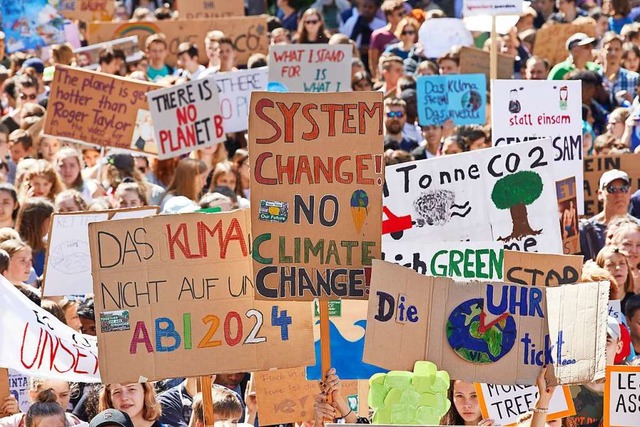 Demonstrieren fr mehr Klimaschutz  | Foto: Georg Wendt (dpa)