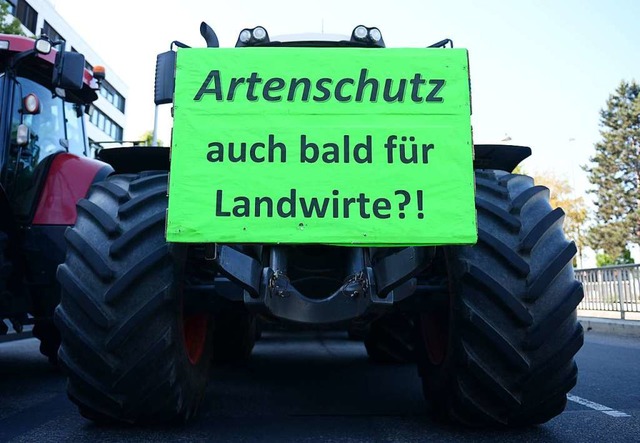 Viele Landwirte fhlen sich zu Unrecht... entstand bei einer Demo in Wiesbaden.  | Foto: Sebastian Kramer (dpa)