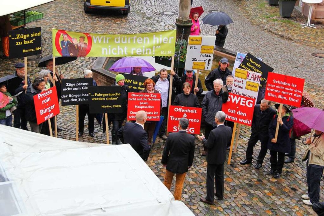 Demo gegen den Lrm der Bahn  | Foto: Alexander Huber