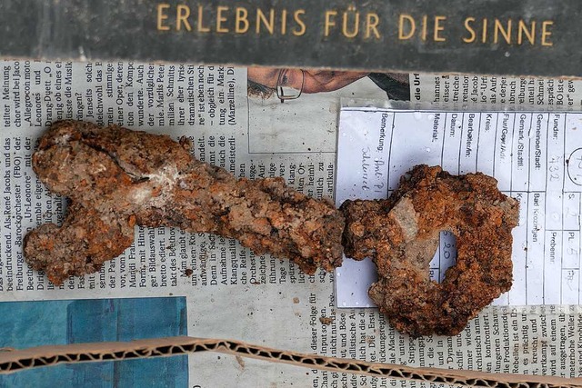 Dieser krzlich entdeckte Schlssel k...r Bad Krozinger Ortsburg gehrt haben.  | Foto: Hans-Peter Mller