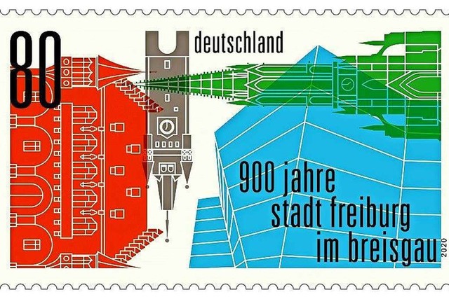 Zum Freiburger Stadtjubilum gibt es ab Juli eine Sonderbriefmarke.  | Foto: Deutsche Post