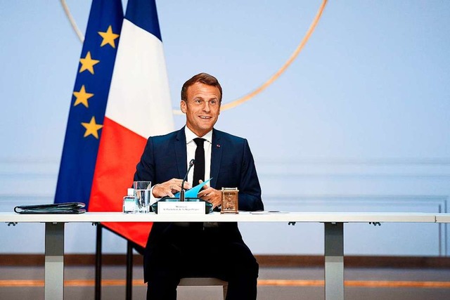 Emmanuel Macron am 4. Juni im Pariser lyse-Palast.  | Foto: YOAN VALAT (AFP)