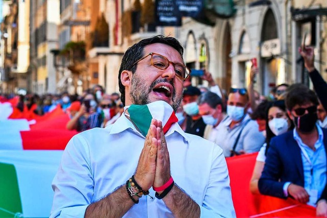Lega-Chef und Rechtspopulist: Matteo Salvini Anfang des Monats in Rom  | Foto: ALBERTO PIZZOLI (AFP)