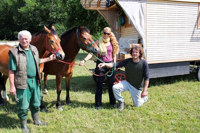 Ein Herz fr Planwagenfahrer, weil er ...r (mit den Pferden Carina und Havanna)  | Foto: Otmar Faller