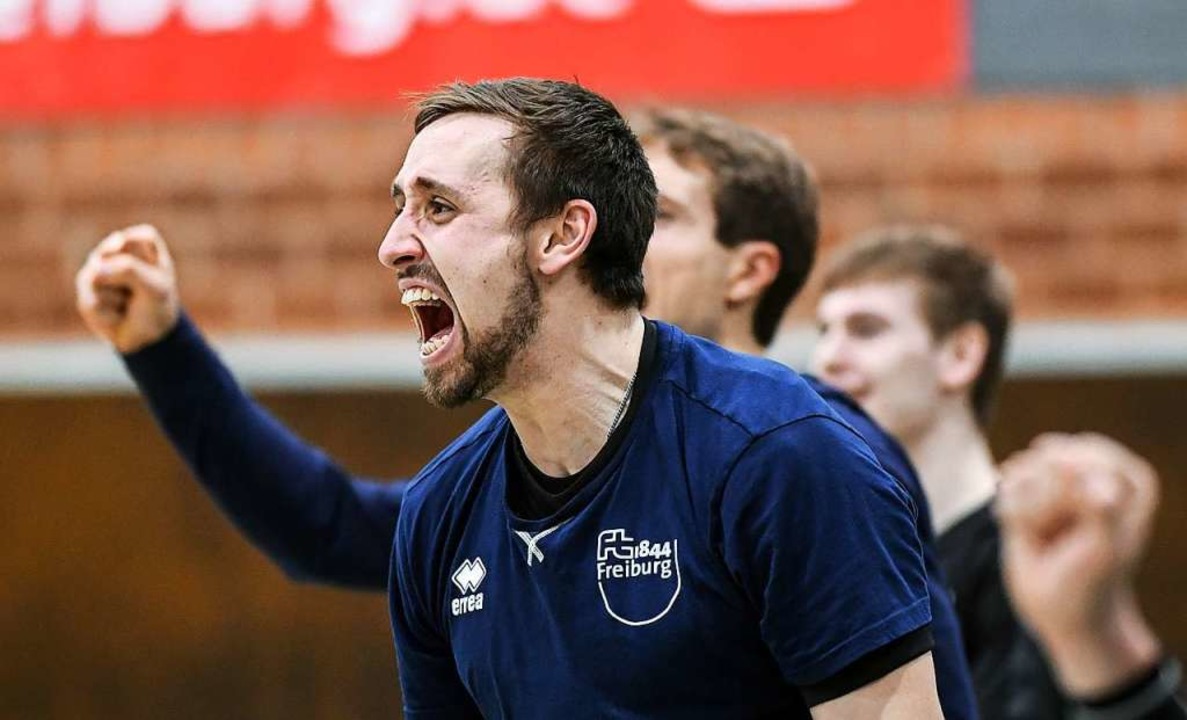 Ein Volleyballer, der gerne Emotionen zeigt: FT-Mittelblocker Tobias Nolte  | Foto: Patrick Seeger